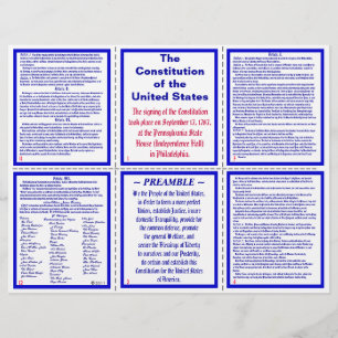 Pocket Pamphlet / Bookmark da Constituição dos EUA
