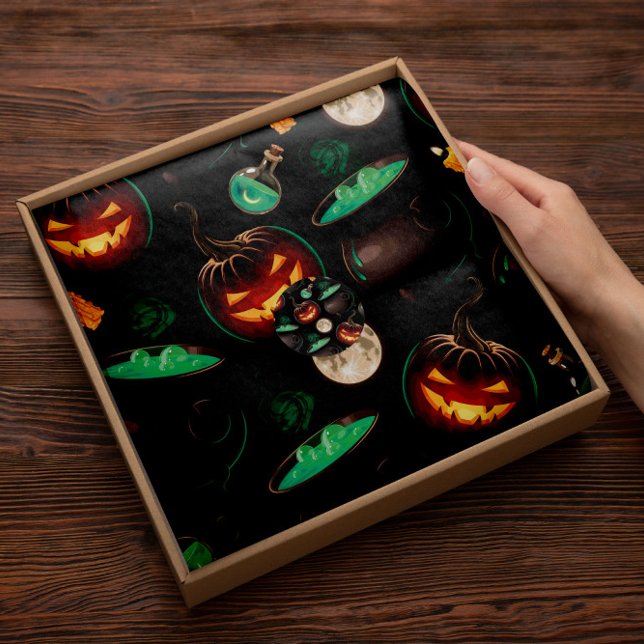Poções de Laranja do Halloween | Papel para tecido (Criador carregado)