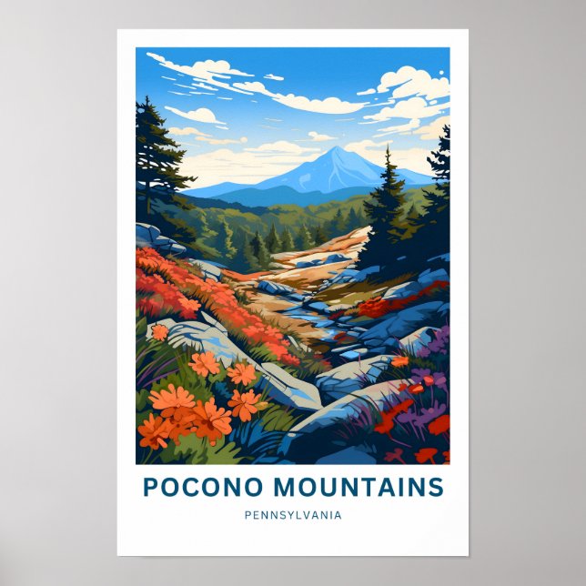 Pocono Mounains Pensilvânia Viagem Impressão (Frente)