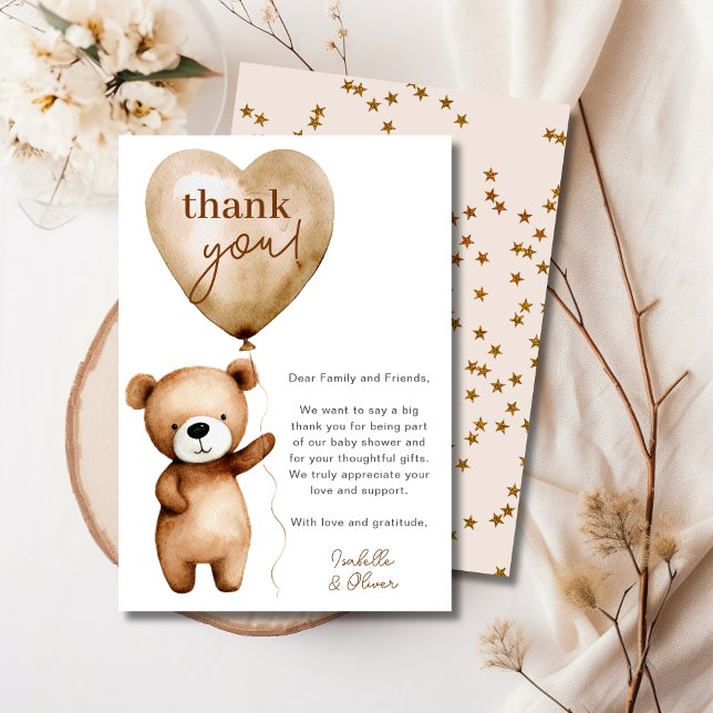 Podemos Ampliar O Cartões de agradecimentos Do Chá (We Can Bearly Wait Baby Shower Thank You Card)