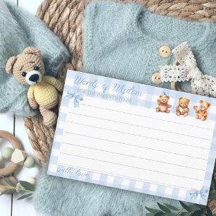 Podemos Esperar Blue Floral Gingham Advice Card