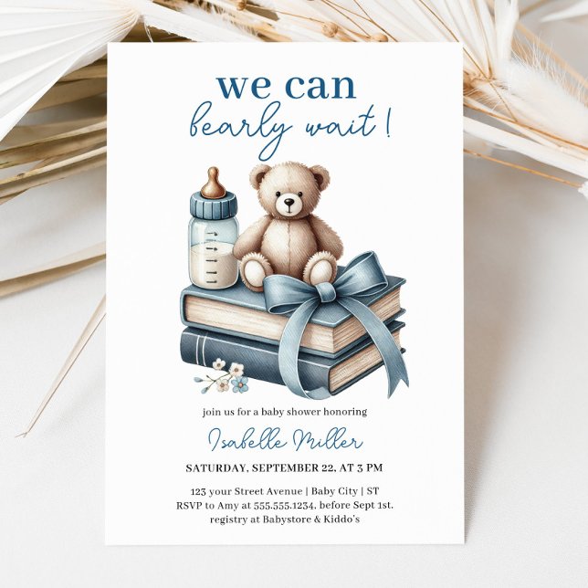 Podemos Esperar! Convite para chás de fraldas (We Can Bearly Wait! Baby Shower Invitation)