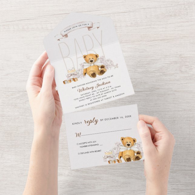 PODEMOS ESPERAR O Chá de fraldas do Urso Neutro do (Aba destacável)