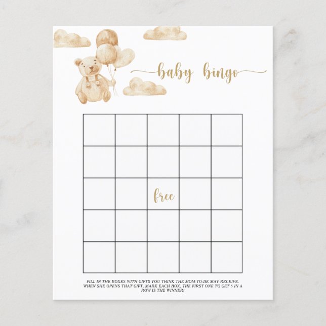 Podemos esperar o jogo do bingo do bebê (Frente)