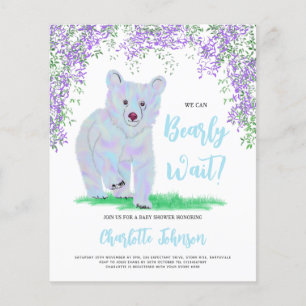 Podemos Esperar O Urso Azul Floral Da Woodland