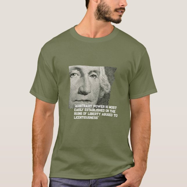"poder arbitrário" camisa de George Washington (Frente)