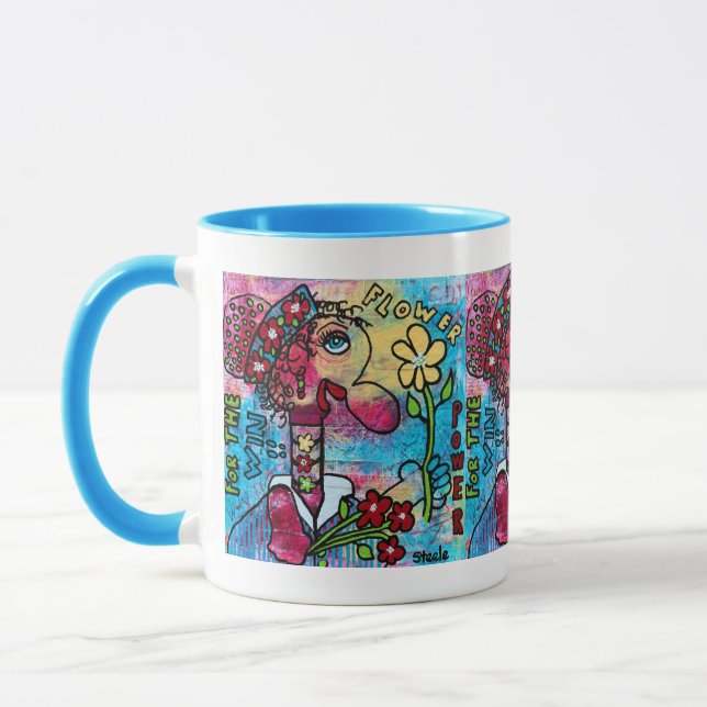 "Poder das Flores para Vencer" Caneca para Bebidas (Esquerda)