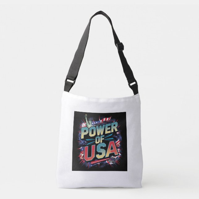 Poder do USA Tote Bag - Design Patriótico (Frente)