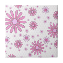 Poder Floral Rosa e Branco Floral Retro