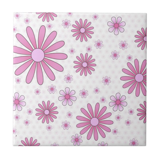 Poder Floral Rosa e Branco Floral Retro (Frente)