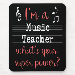 Poder super Mousepad de professor de música