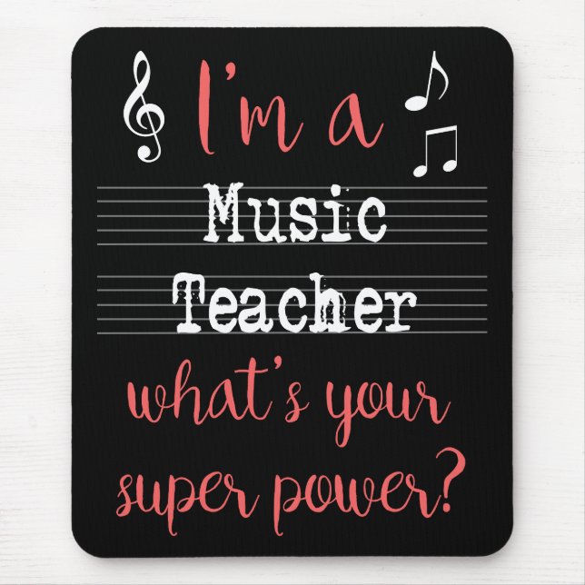 Poder super Mousepad de professor de música (Frente)