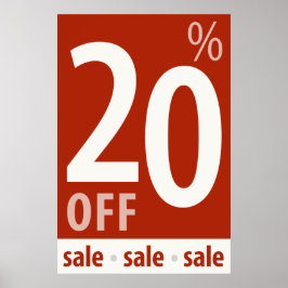 Poderoso sinal de 20% OFF SALE - poster de vendas