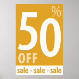 Poderoso sinal de 50% OFF SALE - poster de vendas