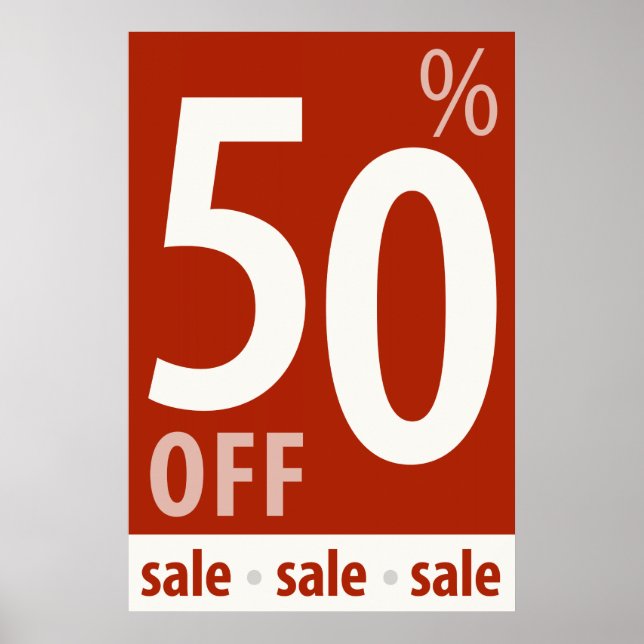 Poderoso sinal de 50% OFF SALE - poster de vendas  (Frente)