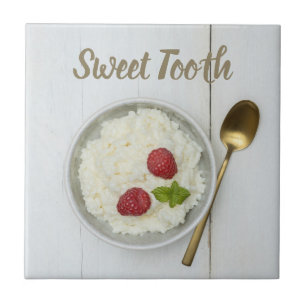 Podim de arroz doce com framboesas sobremesa