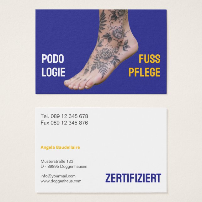 Podology Photo QR Code Foot Care Tattoo art (Frente & Verso)