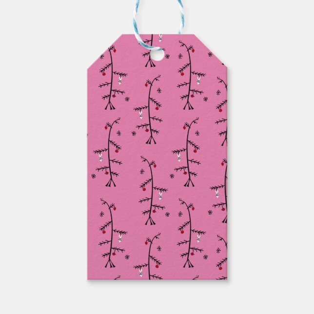 Podrecimento de Natal! Etiqueta de presente de árv (Frente)