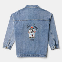Põe o Krazy Preso! Denim Jaqueta