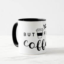 Põe primeiro caneca de café