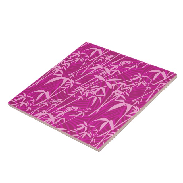 Poeira de bambu rosa com padrão magenta (Lateral)