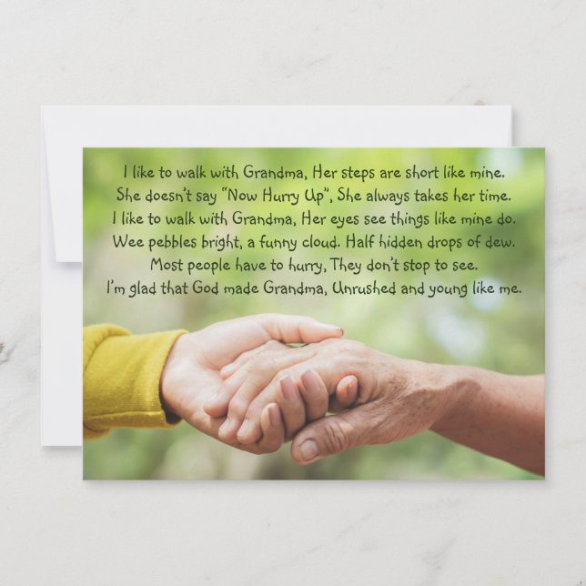 Poem Grandmother Grandma Grandchild Inspirational  (Frente)