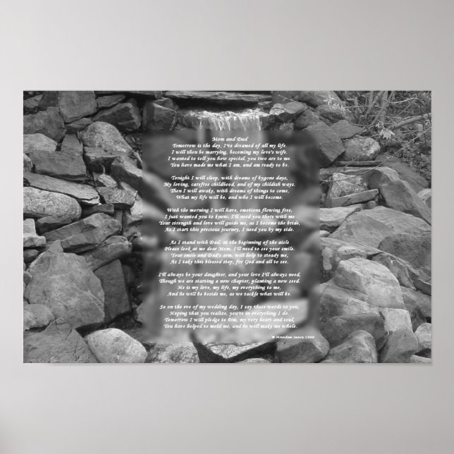 Poem Poster aos pais da noiva (de noiva) (Frente)