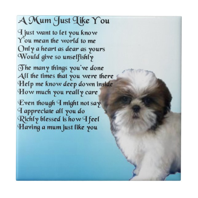 Poema da mãe - design de Shih Tzu (Frente)