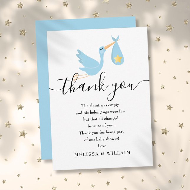 Poema de Agradecimento de Entrega Especial Chuveir (Special Delivery Thank You Poem Baby Boy Shower)