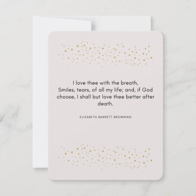 Poema de amor do namorados, Elizabeth Barrett Brow (Frente)