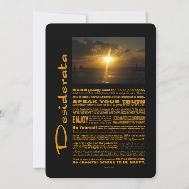 Poema de Desiderata Muito Brilhante (Frente)