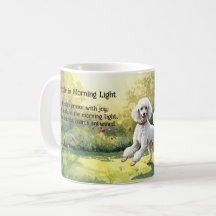 Poema de Haiku - Poodle na Manhã - Caneca de Luz