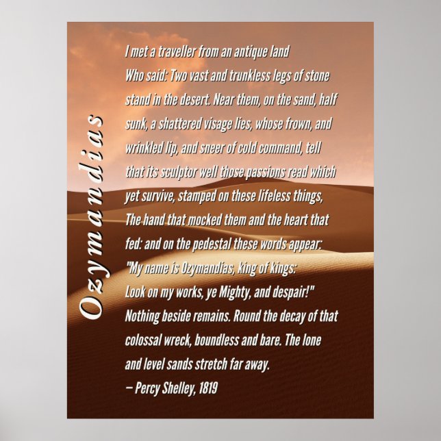 Poema de Ozymandias por Percy Shelley, Poster de 1 (Frente)