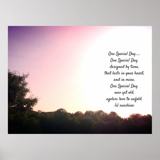 POEMA DE POSTER DE UM DIA ESPECIAL DO CASAMENTO (Frente)