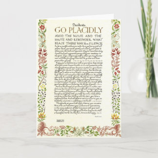 Poema DESIDERATA CARTÃO Max Ehrmann-Flores Silvest