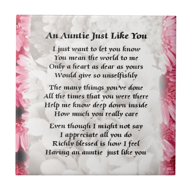 Poema do Auntie - design floral cor-de-rosa (Frente)