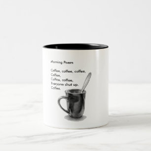Poema do café, humor, café do amor, caneca no