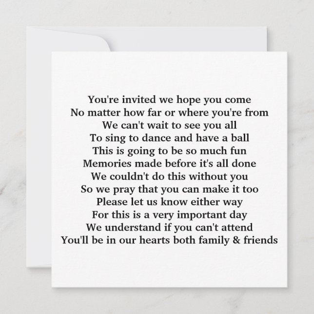 Poema do convite (Frente)