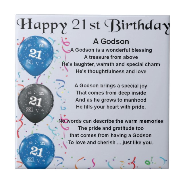 Poema do Godson - aniversário de 21 anos (Frente)