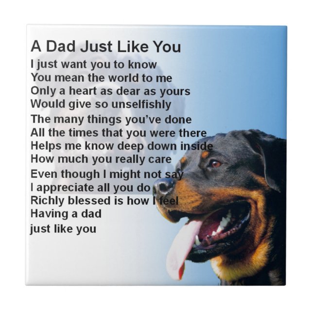 Poema do pai - design de Rottweiler (Frente)