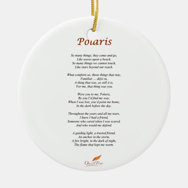 Poema do Polaris no ornamento do círculo (Frente)