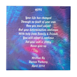 Poema "Esperança" - Azulejo cerâmico