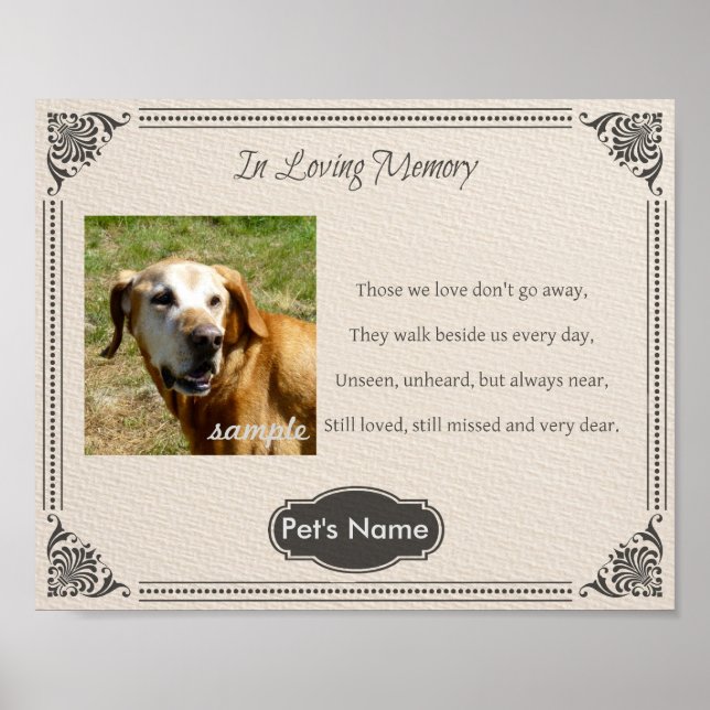 Poema Memorial Pet Personalizado - Poster (Frente)