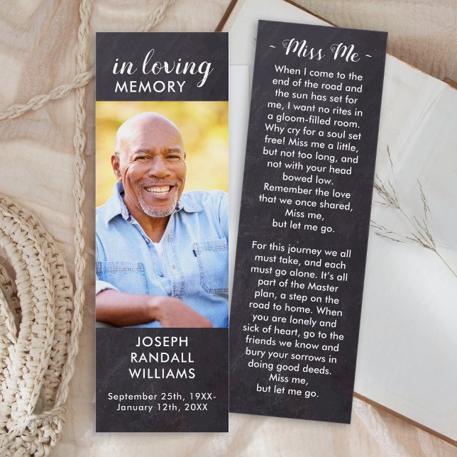 Poema Memorial Rustic Prayer Funeral Bookmark (Criador carregado)