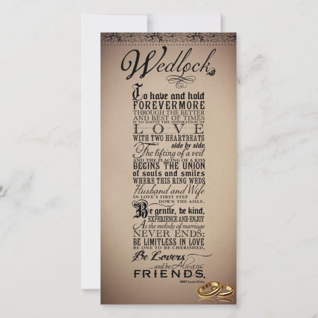 Poema Original De Casamento De Casamento De Casloc (Frente)