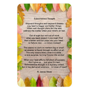 Poema "Pensamento subconsciente" no ímã flexível 4