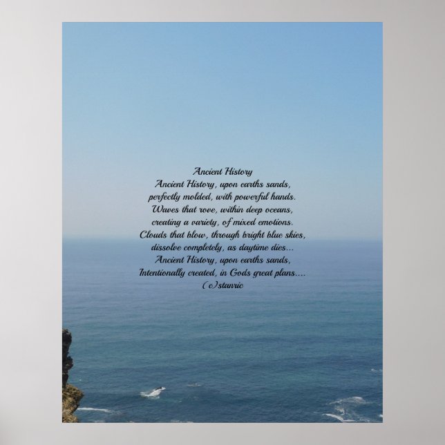 POEMA poster do Histórico Antigo na FOTOGRAFIA (Frente)