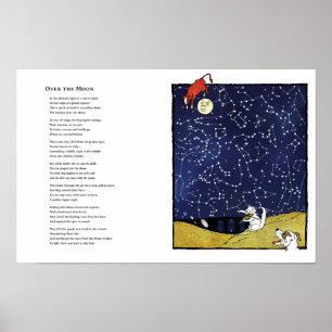 Poema "Sobre A Lua" + Poster de Trabalho de arte