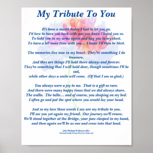 Poema: Tributo a uma Matriz de Poster Pet FL falec