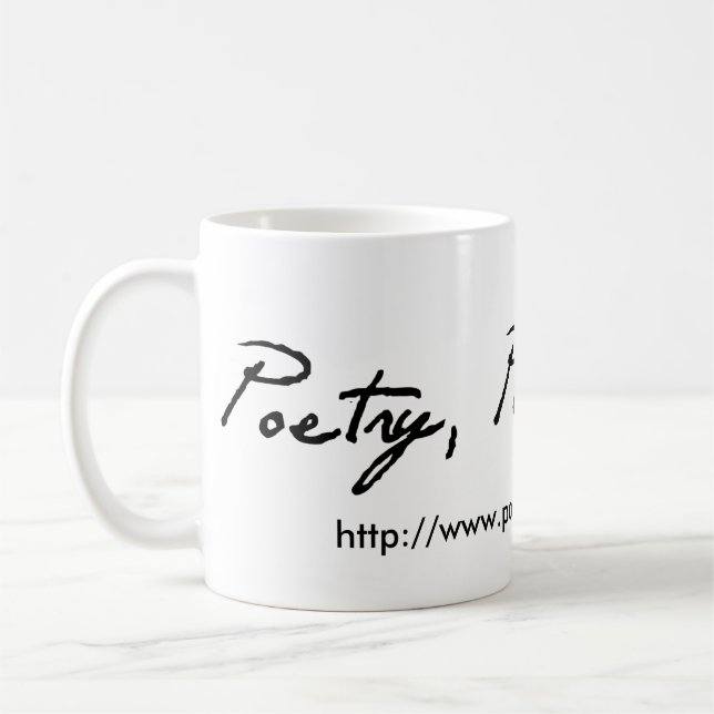 Poesia, caneca de café pura da poesia (Esquerda)